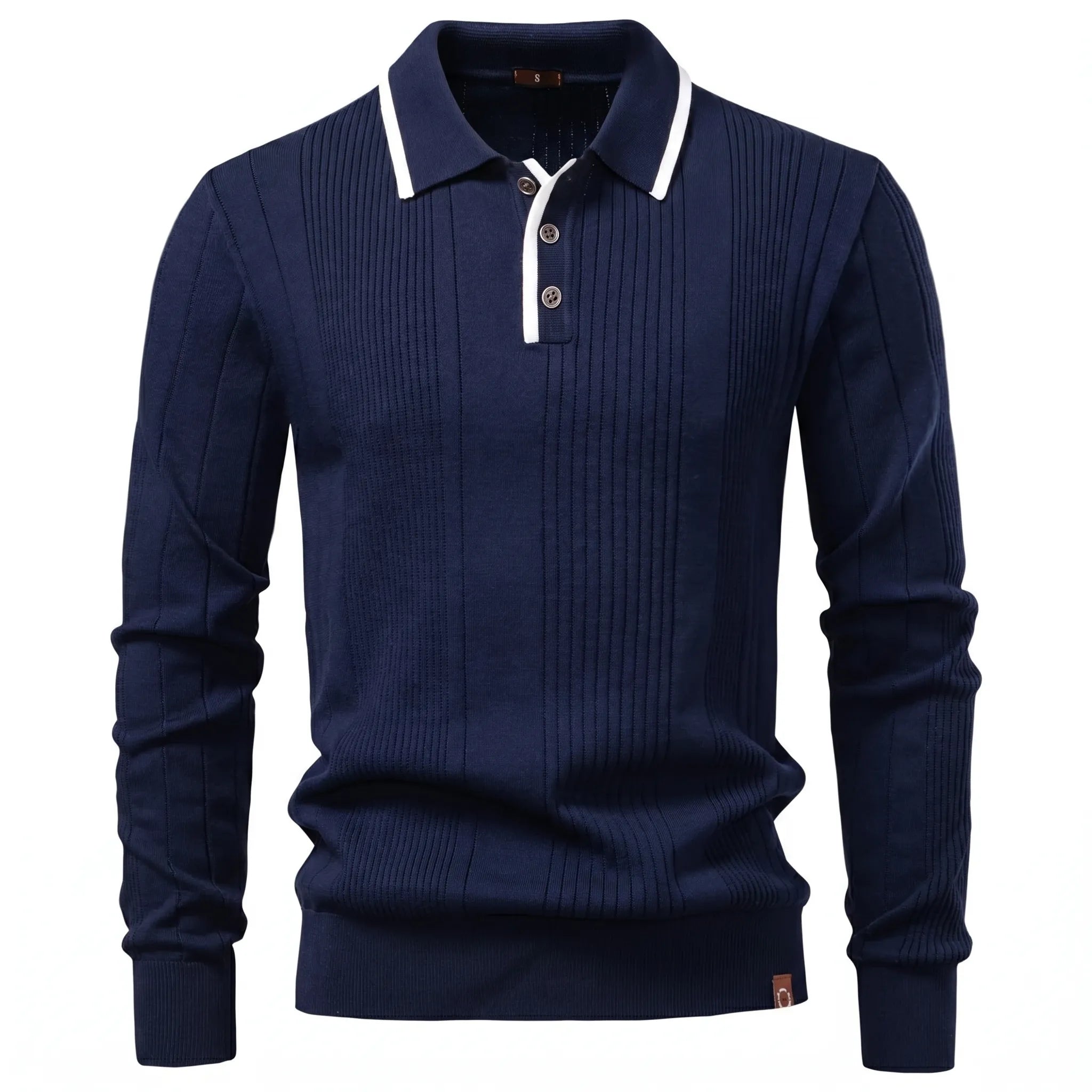 Celrien | Long Sleeve Knit Polo Shirt