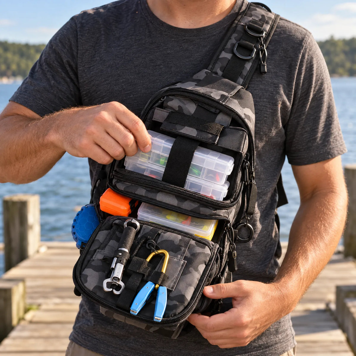 Celrien | Lurendo Single Strap Fishing Gear Sling Bag