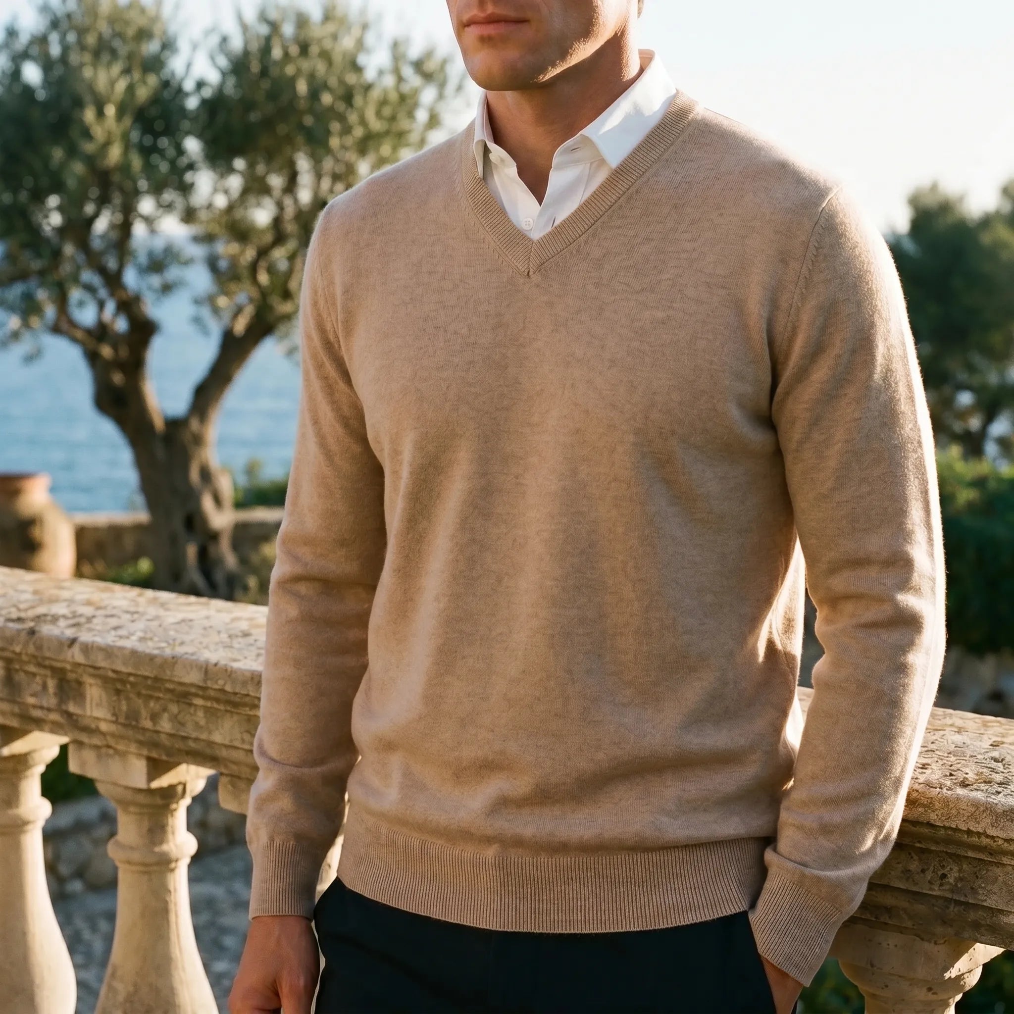Celrien | Men's Knitted V-Neck Pullover