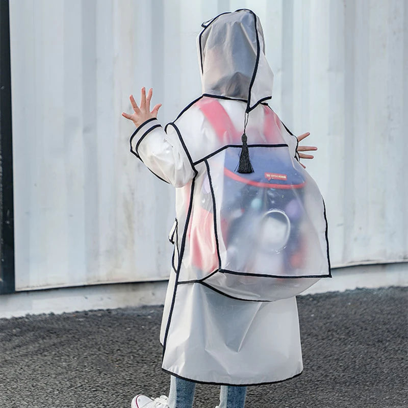 Celrien | RainKlar Transparent Hooded Kids Raincoat
