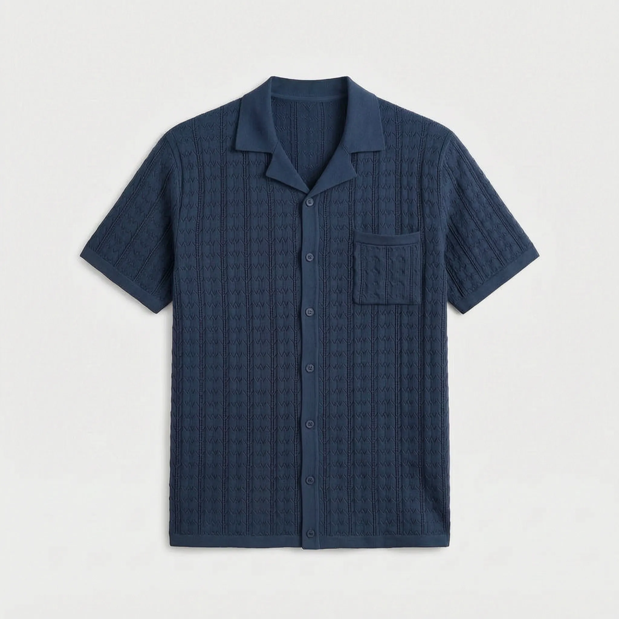 Celrien | Short-Sleeved Knitted Polo Shirt