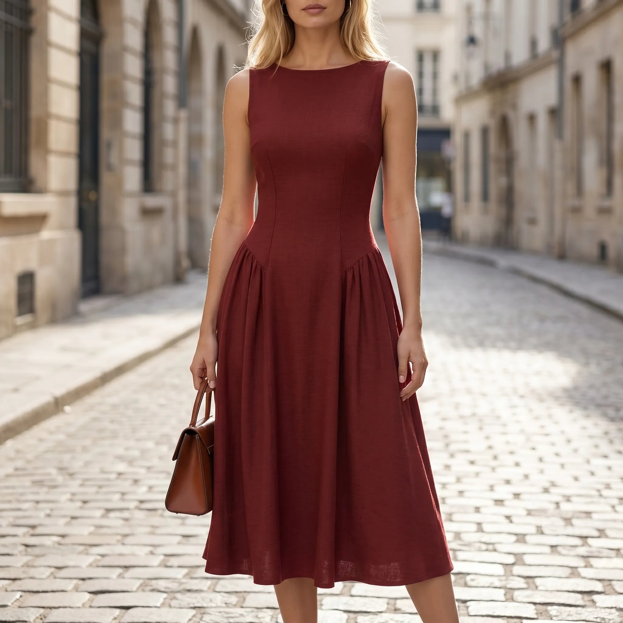 Celrien | Sleeveless Fitted Midi Dress