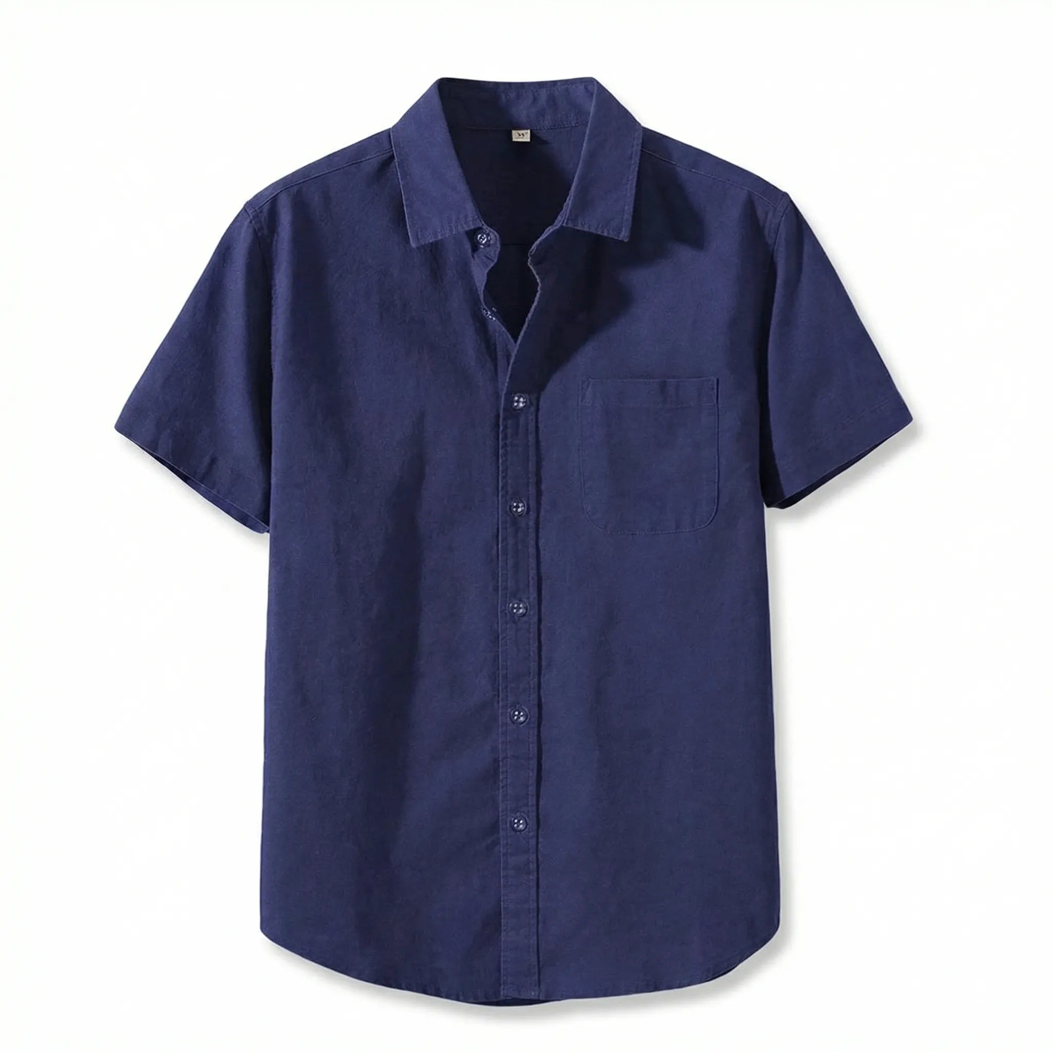 Celrien | Solid Color Short Sleeve Button Shirt