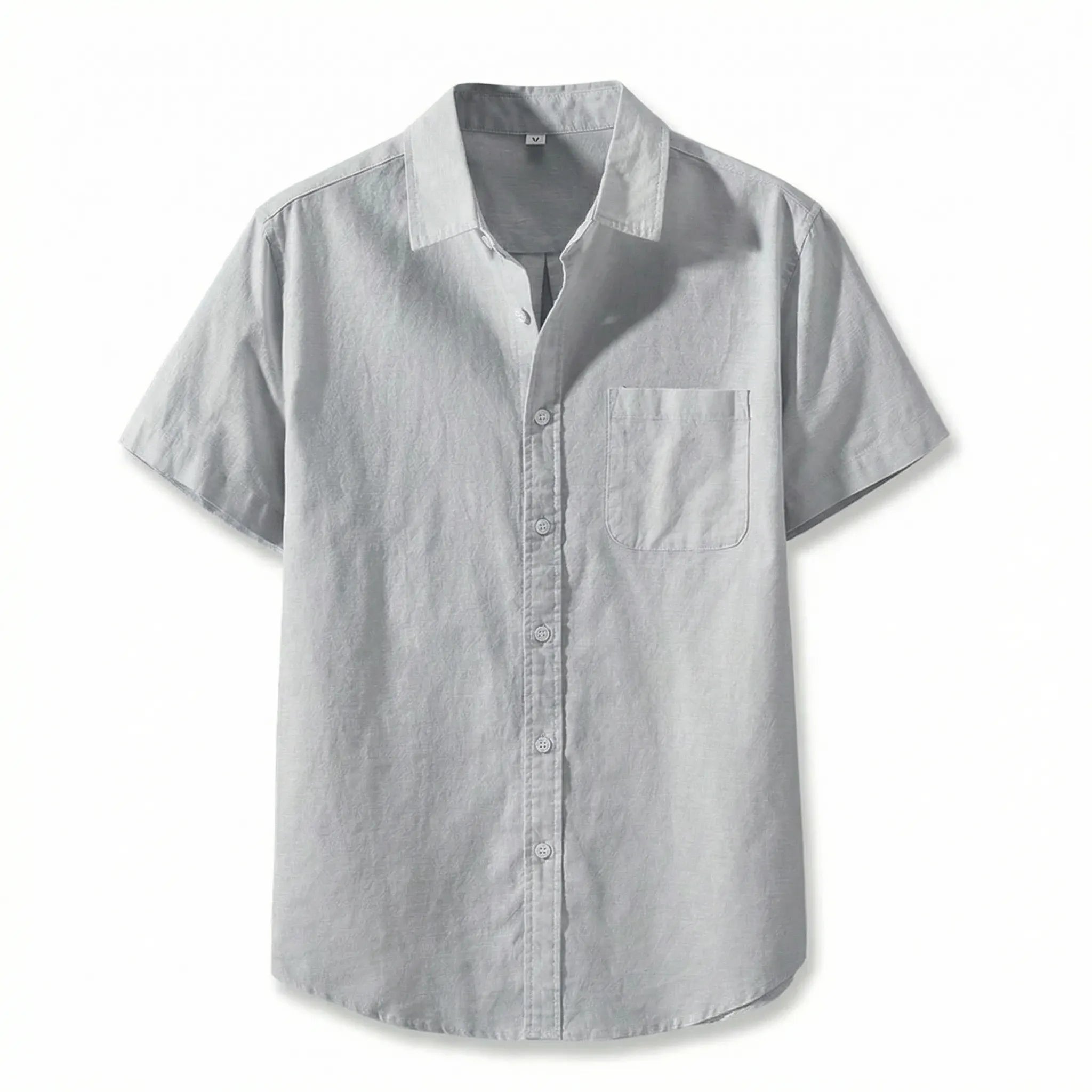 Celrien | Solid Color Short Sleeve Button Shirt
