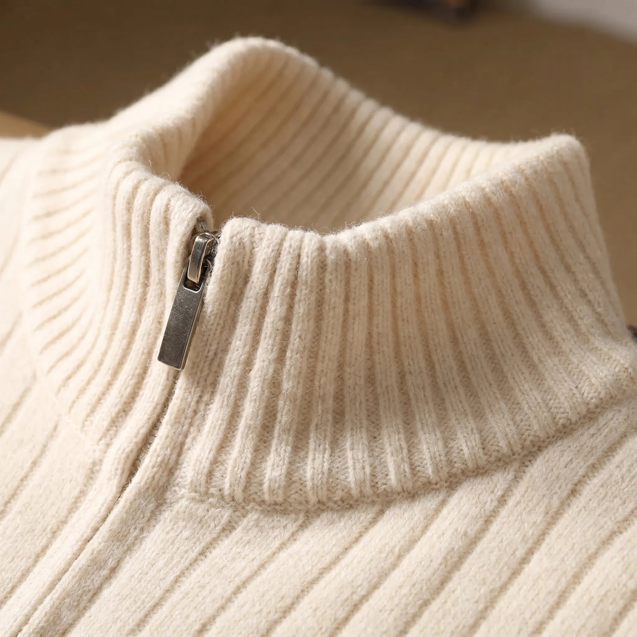 Celrien | Stand Up Collar Ribbed Cardigan