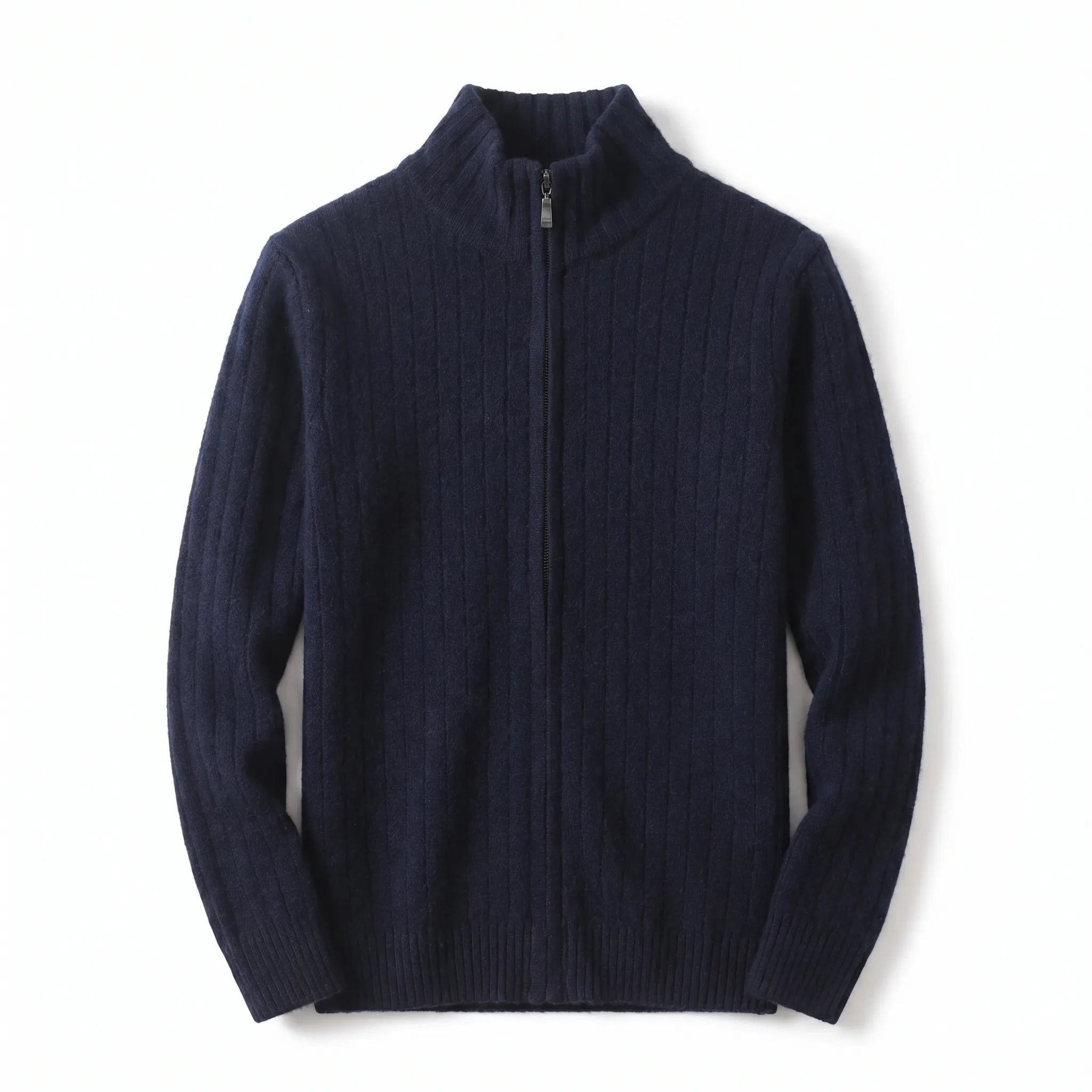 Celrien | Stand Up Collar Ribbed Cardigan