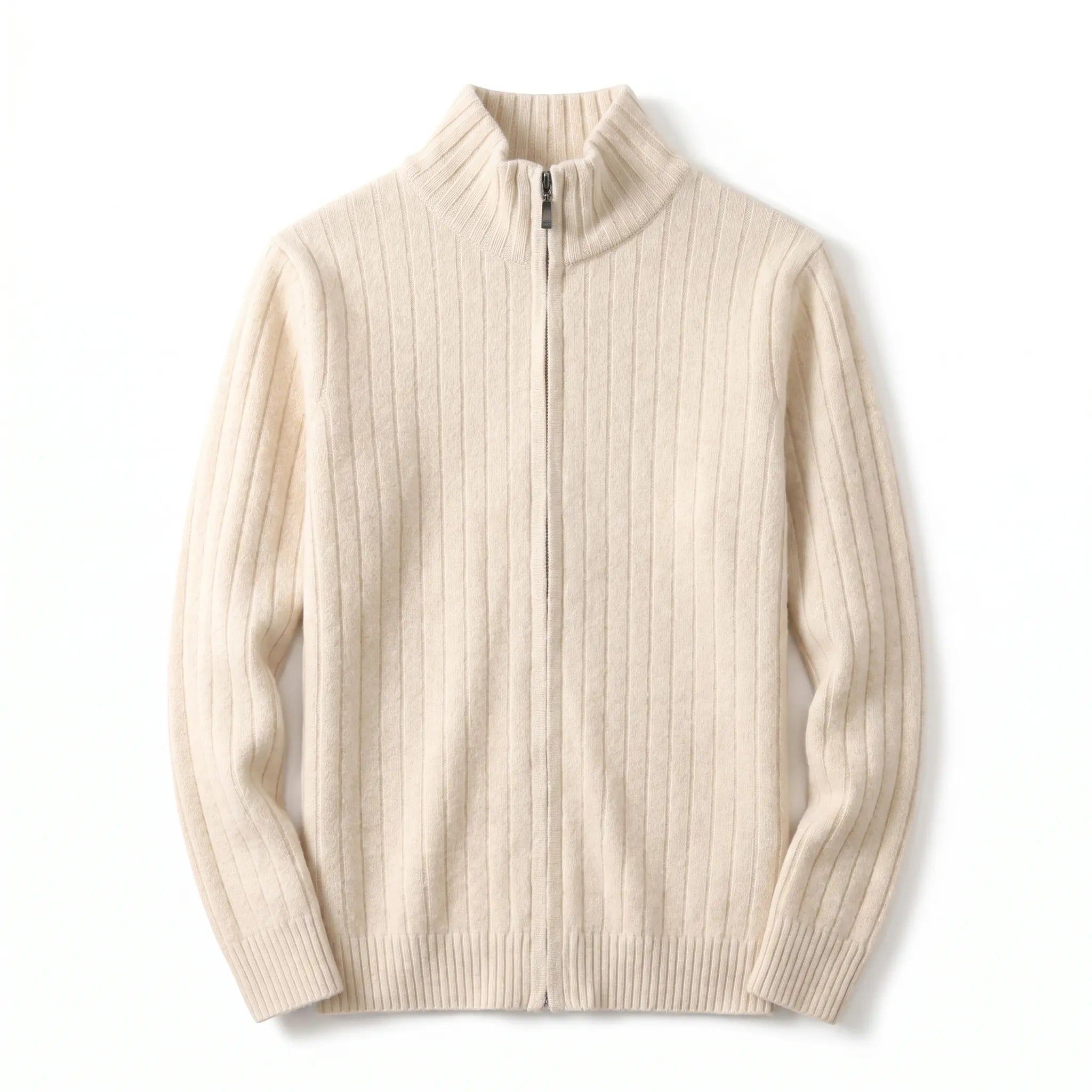 Celrien | Stand Up Collar Ribbed Cardigan