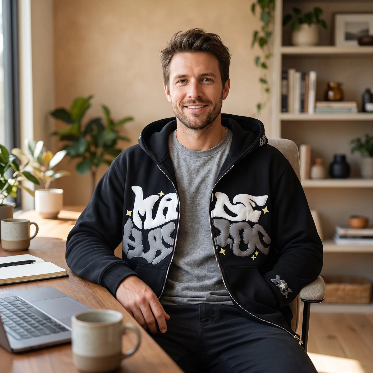 Celrien | Zondrik Graphic Print Full Zip Hoodie