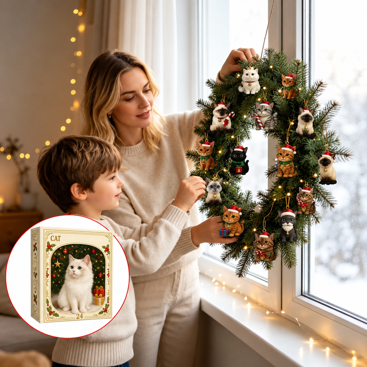 24-Day Cat Christmas Countdown Calendar