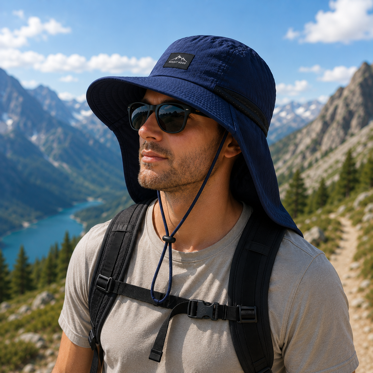 Celrien | Brimveil Hiking Sun Hat with Neck Flap | UPF 50+