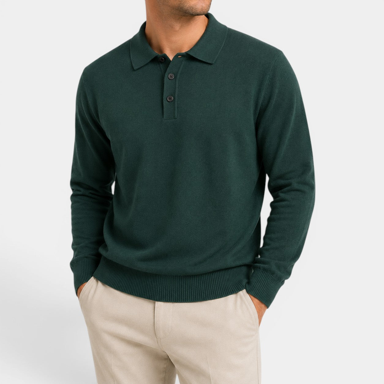 Celrien | Men’s Slim Fit Polo Sweater for Autumn Casual and Office Wear