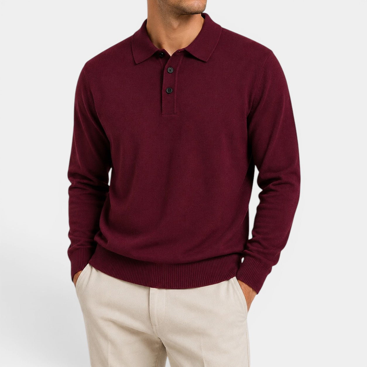 Celrien | Men’s Slim Fit Polo Sweater for Autumn Casual and Office Wear