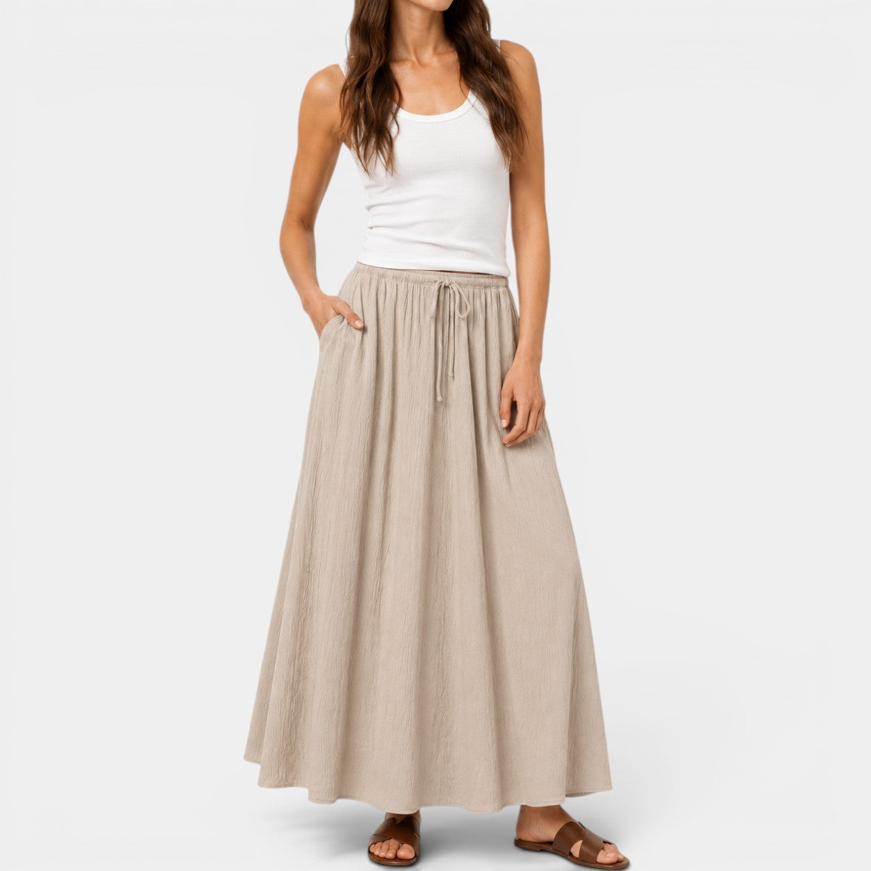 Celrien | Women’s Elegant Midi Skirt Lightweight Summer Casual Outfit