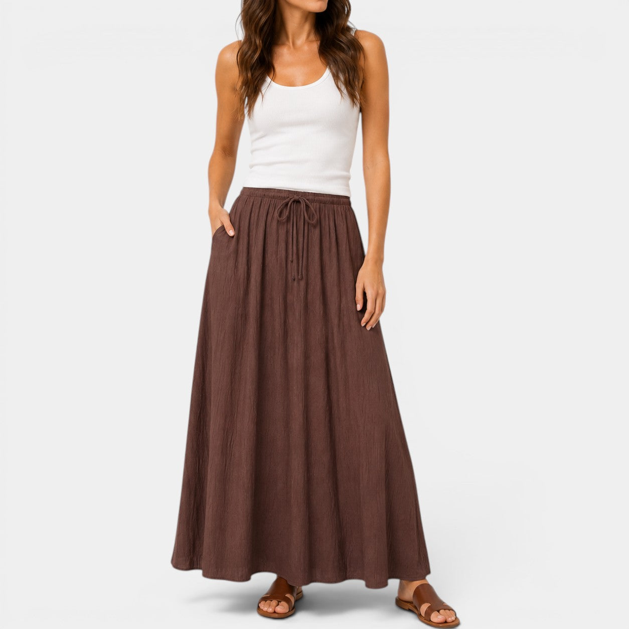 Celrien | Women’s Elegant Midi Skirt Lightweight Summer Casual Outfit