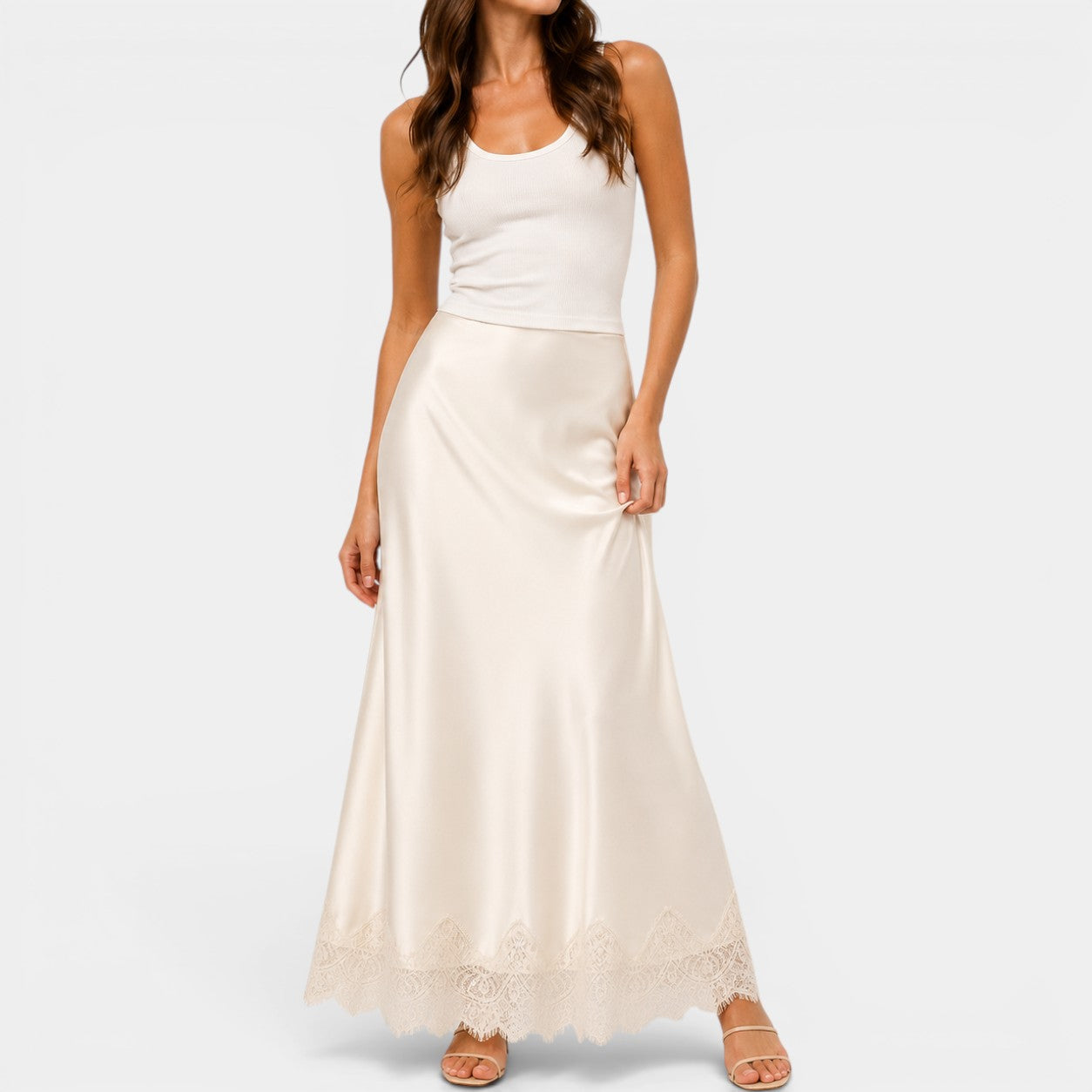 Celrien | Women’s High Waist A-Line Midi Skirt Comfortable Daily Wear