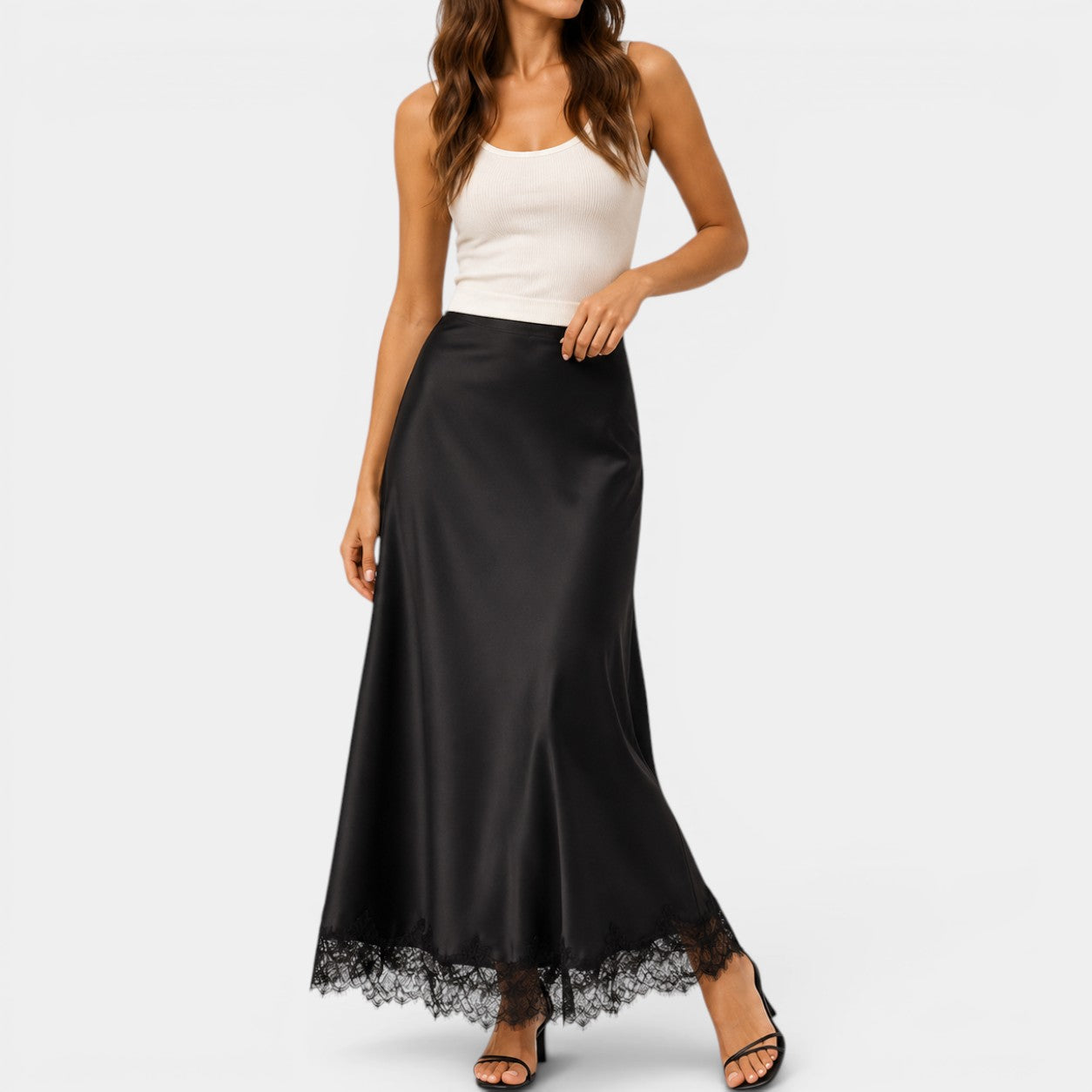 Celrien | Women’s High Waist A-Line Midi Skirt Comfortable Daily Wear