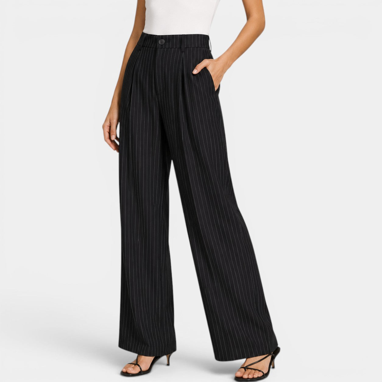 Celrien | Women’s Loose Wide Leg Pants Comfortable Pleated Daily Trousers