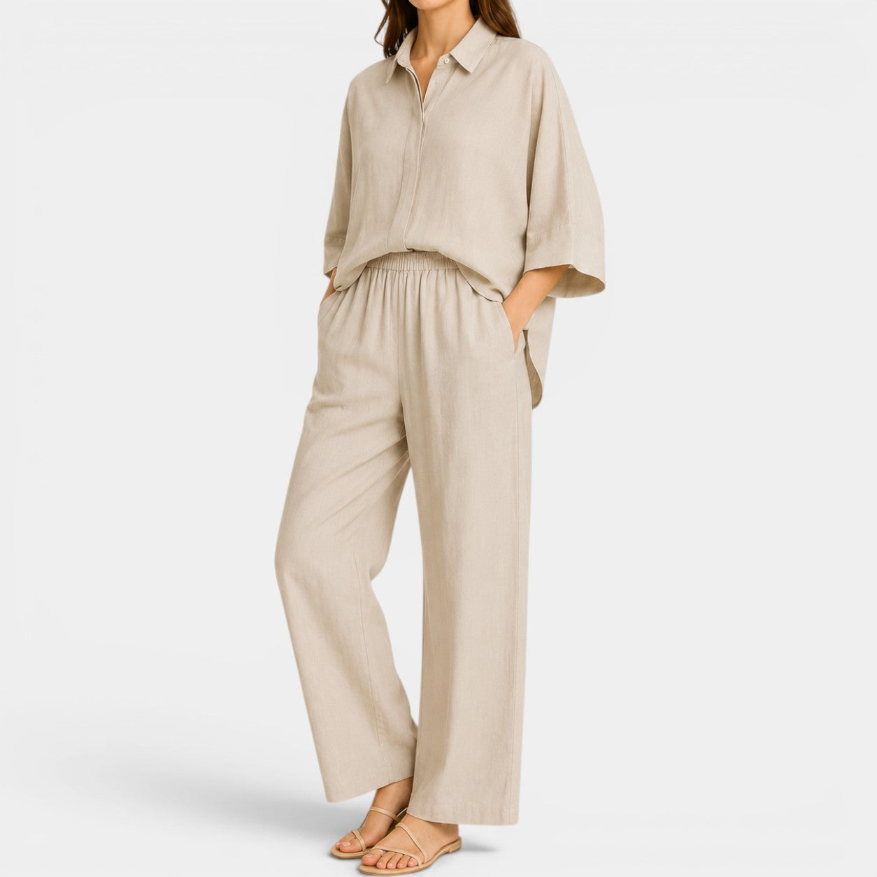 Celrien | Women’s Summer Two Piece Set Lightweight Blouse and Trousers