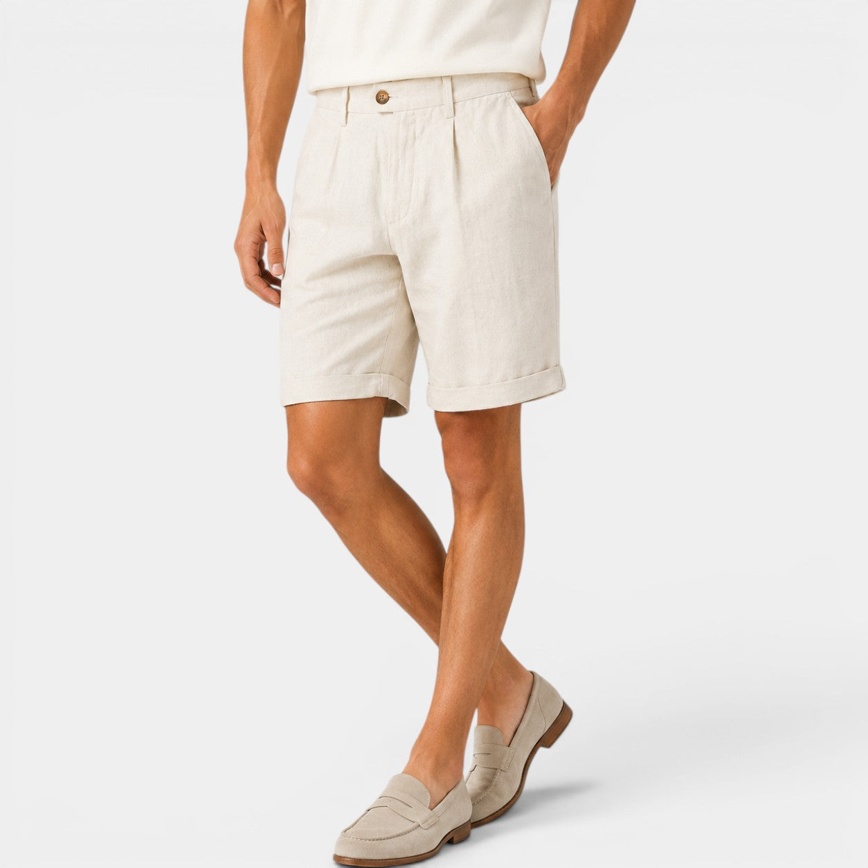 Celrien | Men’s Pleated Summer Shorts Breathable Comfort Vacation Wear