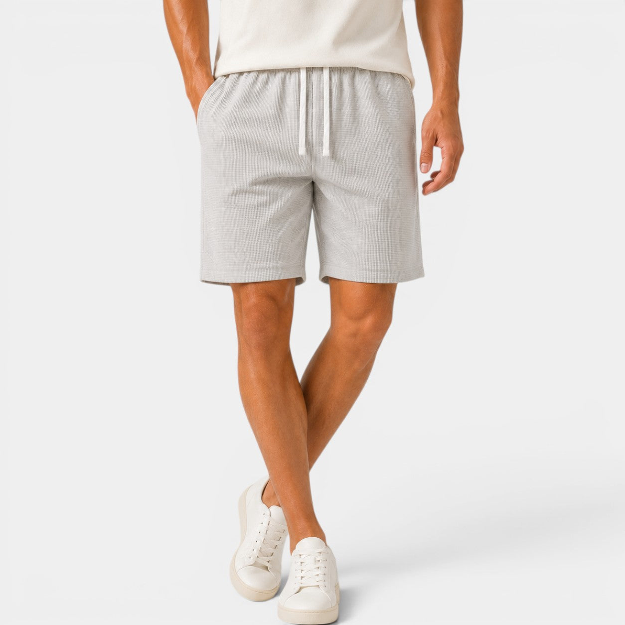 Celrien | Men’s Waffle Drawstring Shorts Loose Comfort Vacation Wear