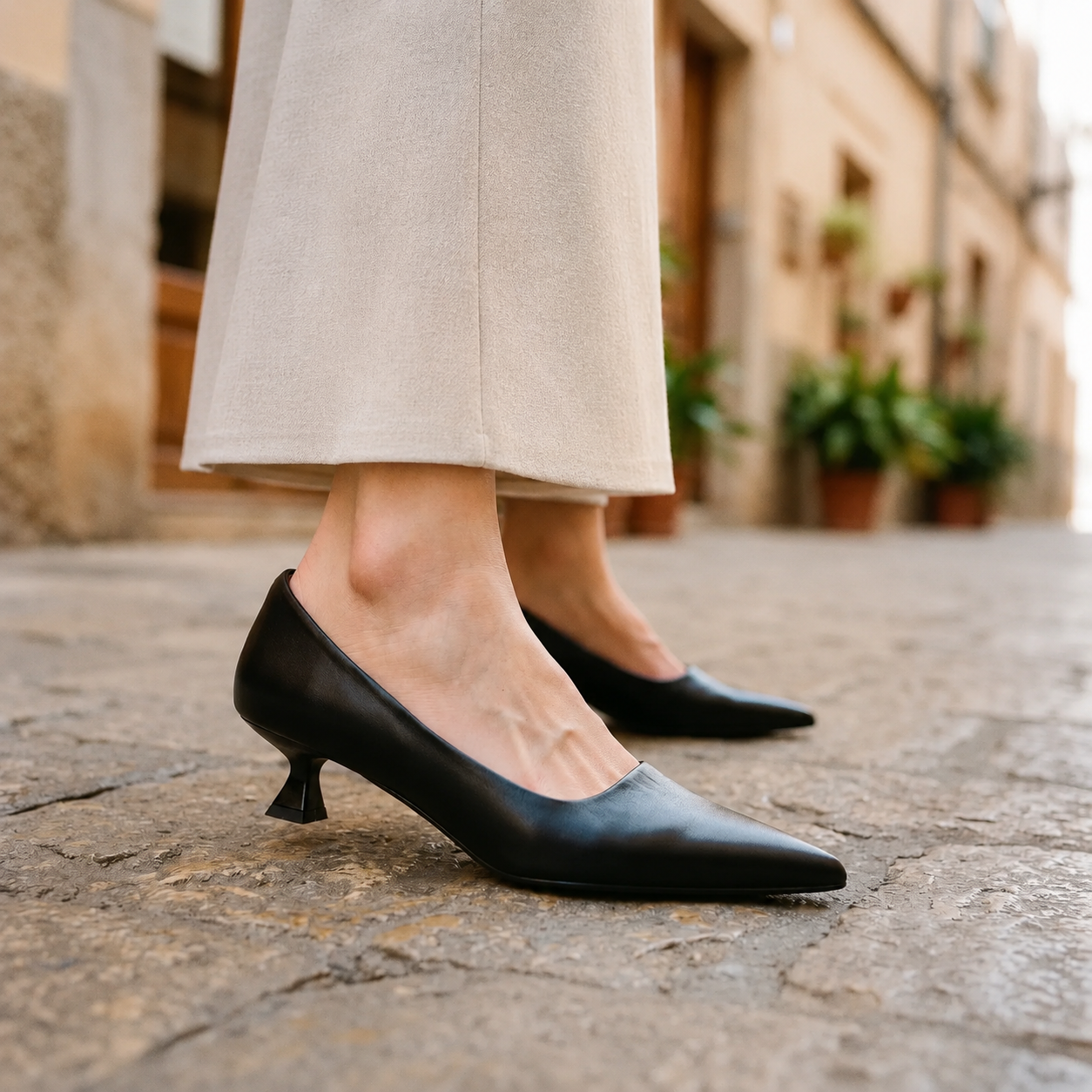 Celrien | Women’s Comfortable Pointed Toe Slip-On Heels Pumps