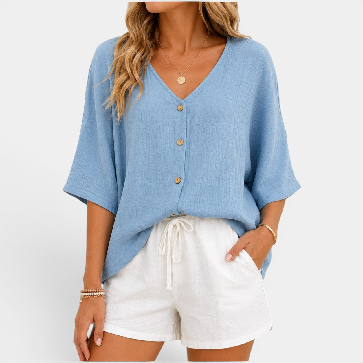 Celrien | Relaxed Button-Up Blouse
