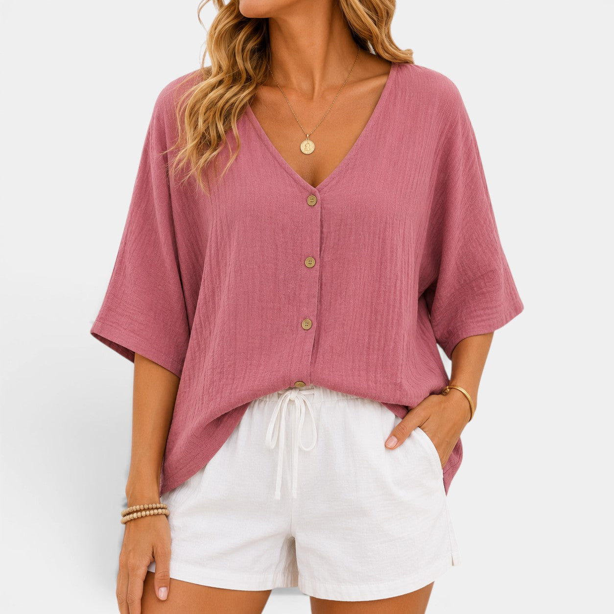 Celrien | Relaxed Button-Up Blouse