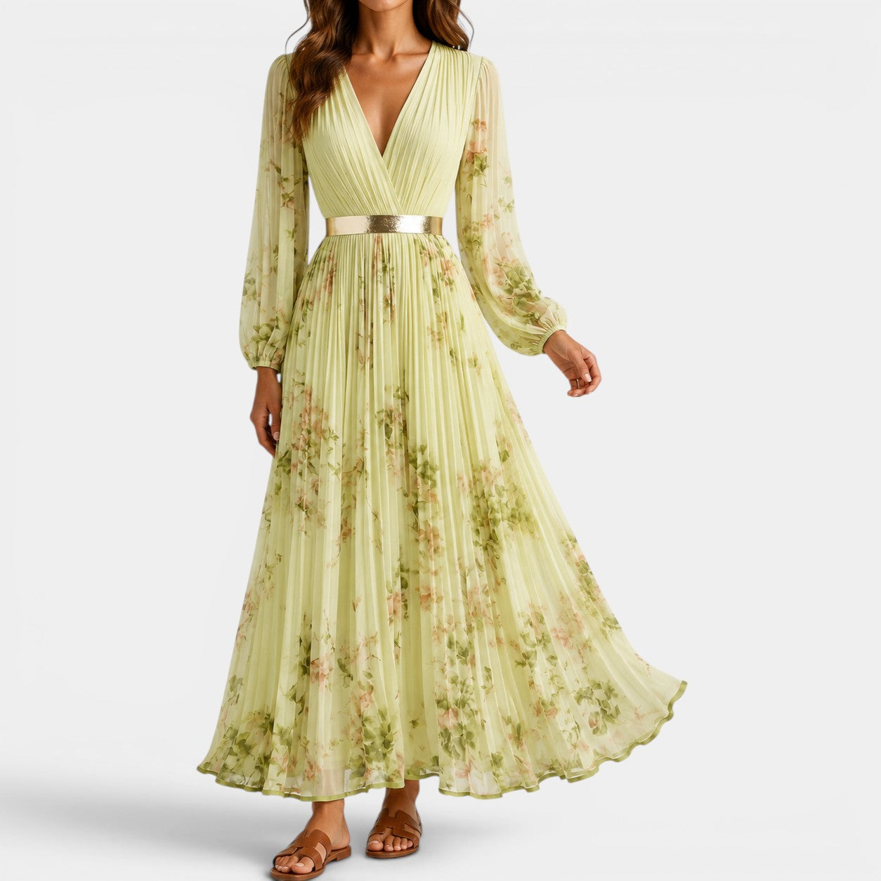 Celrien | Women's Elegant Pleated Maxi Dress