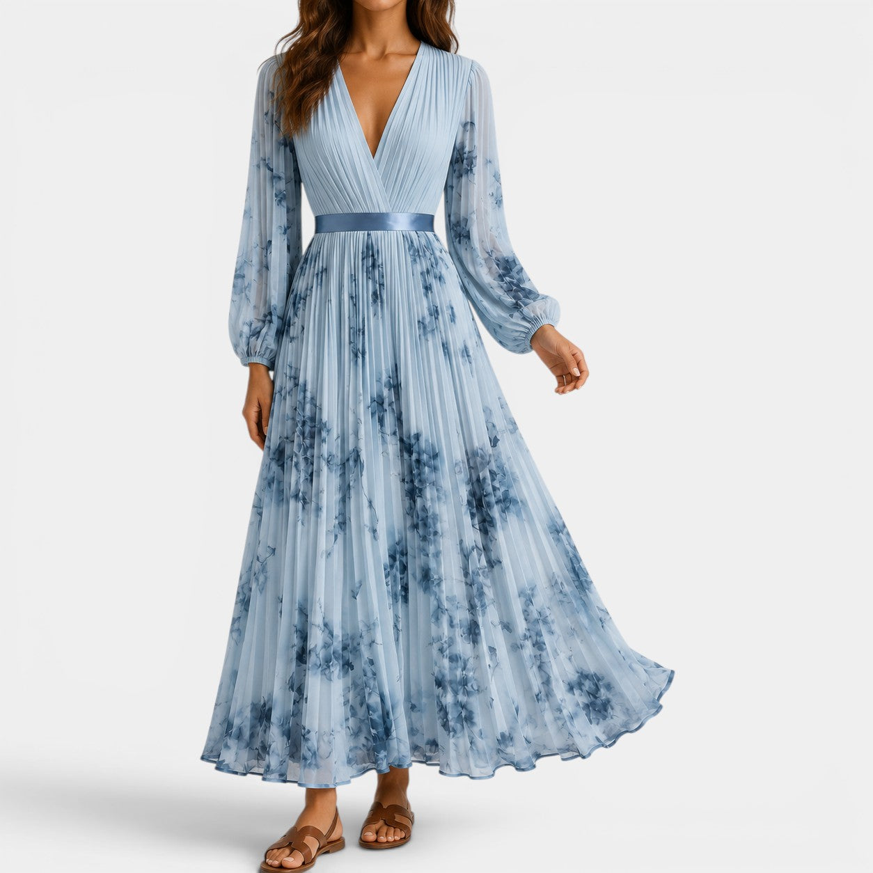 Celrien | Women's Elegant Pleated Maxi Dress