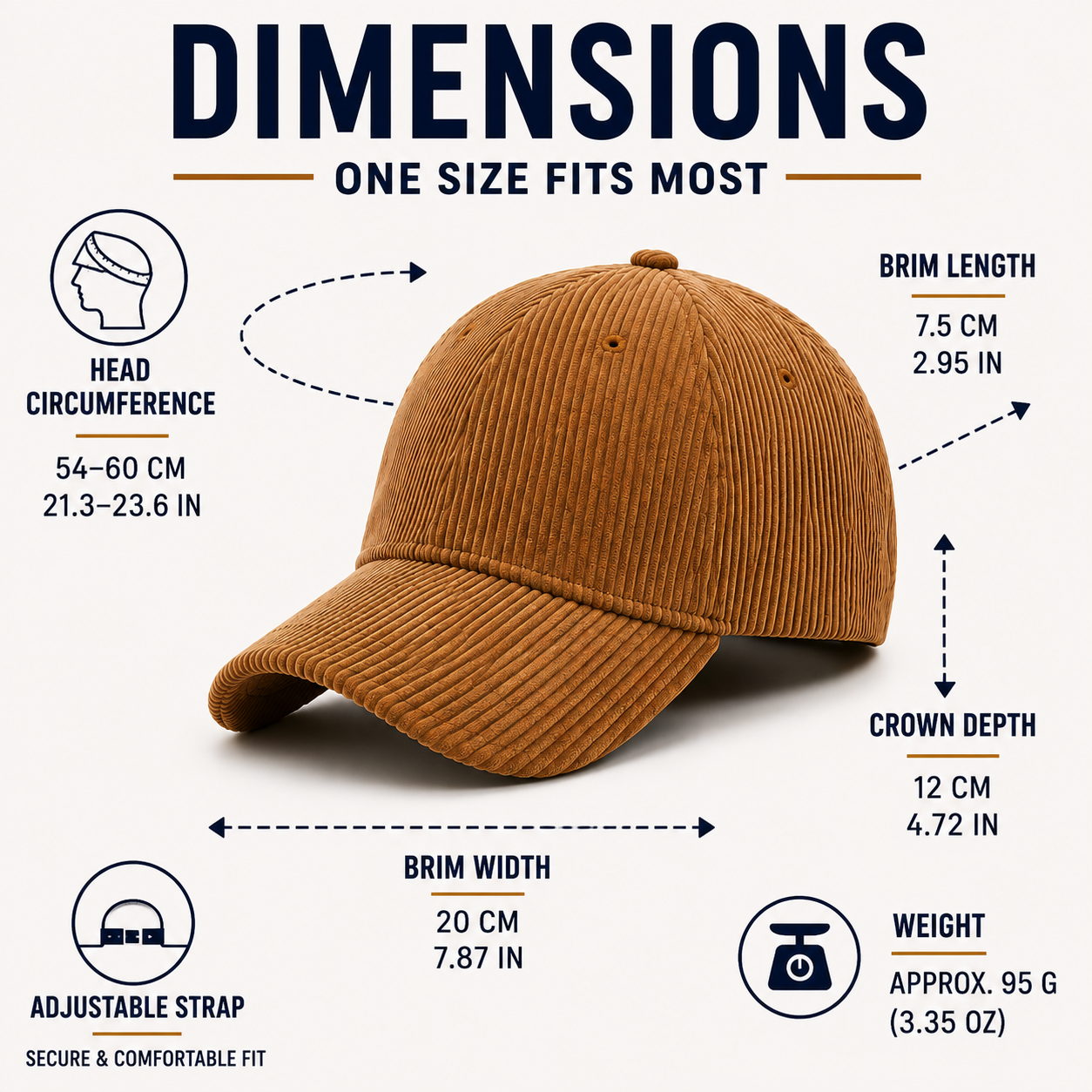 Celrien | Duxton Curved Brim Corduroy Baseball Cap