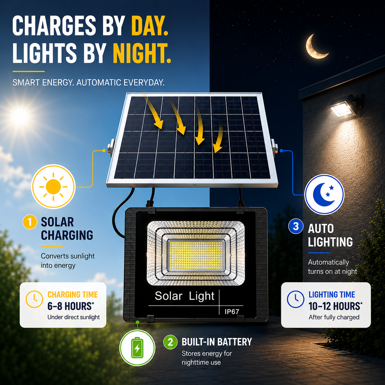 Celrien | Soluxe Solar-Powered Outdoor Flood Light With Remote