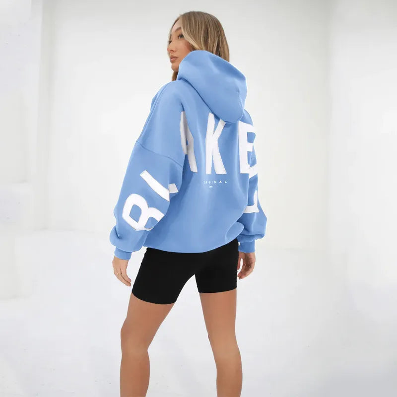 Women's Oversized Hoodie – Back Print, Long Sleeve