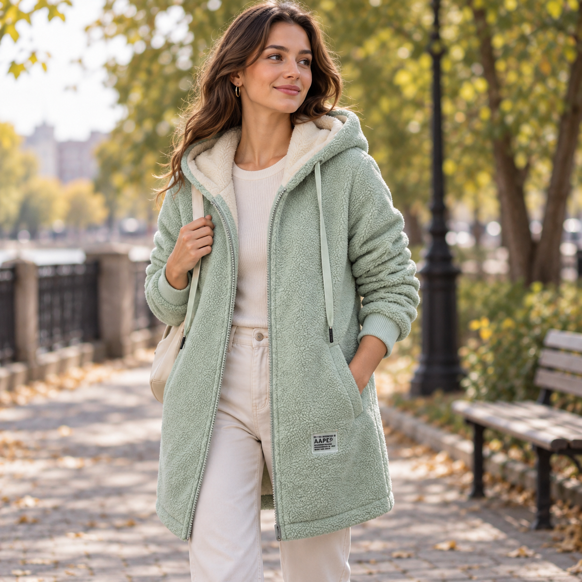 Celrien | Birgitta Women's Fleece Jacket with Hood & Pockets