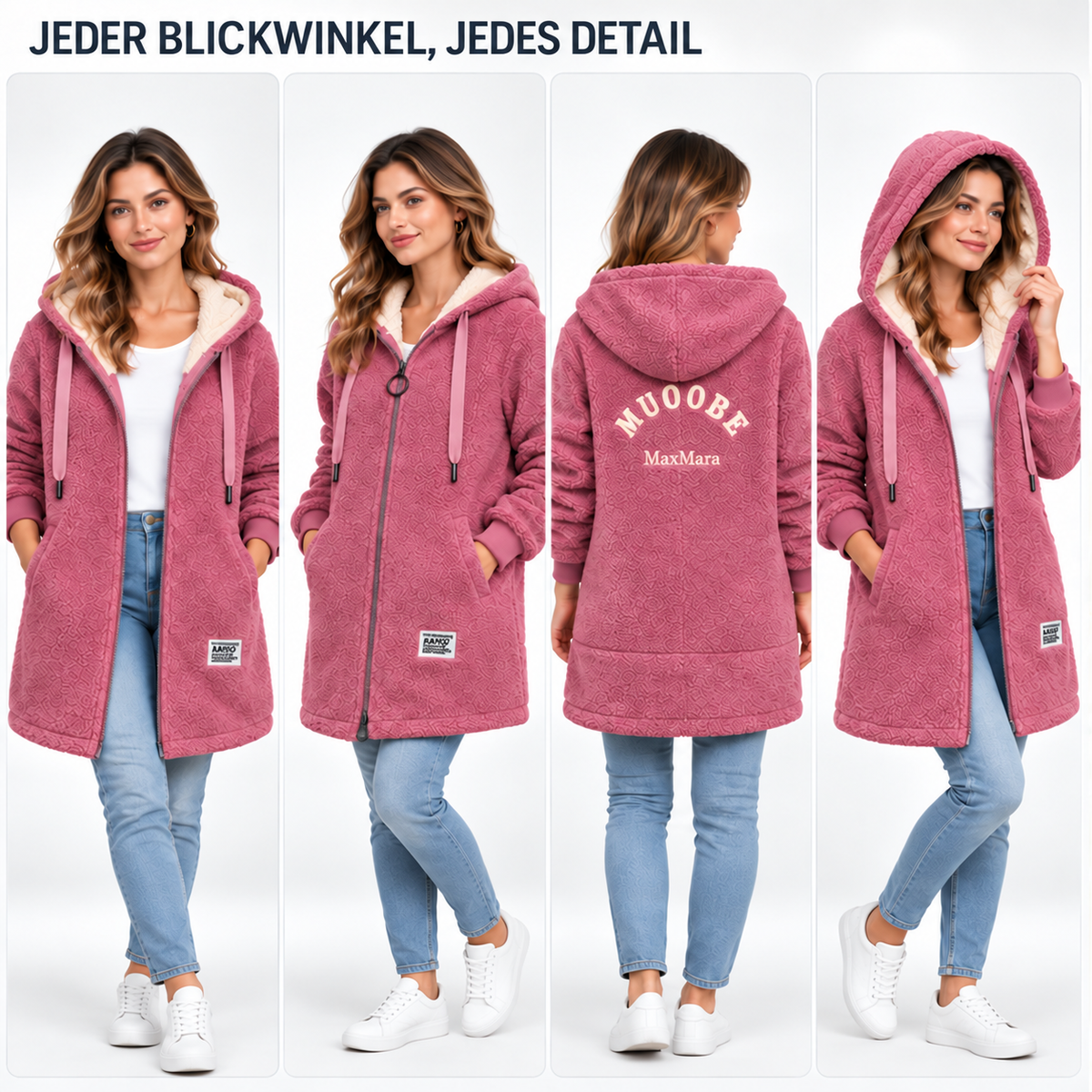 Celrien | Birgitta Women's Fleece Jacket with Hood & Pockets