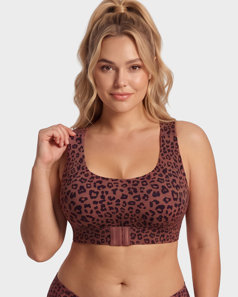 Front Closure Cross-Back Wireless Posture Bra
