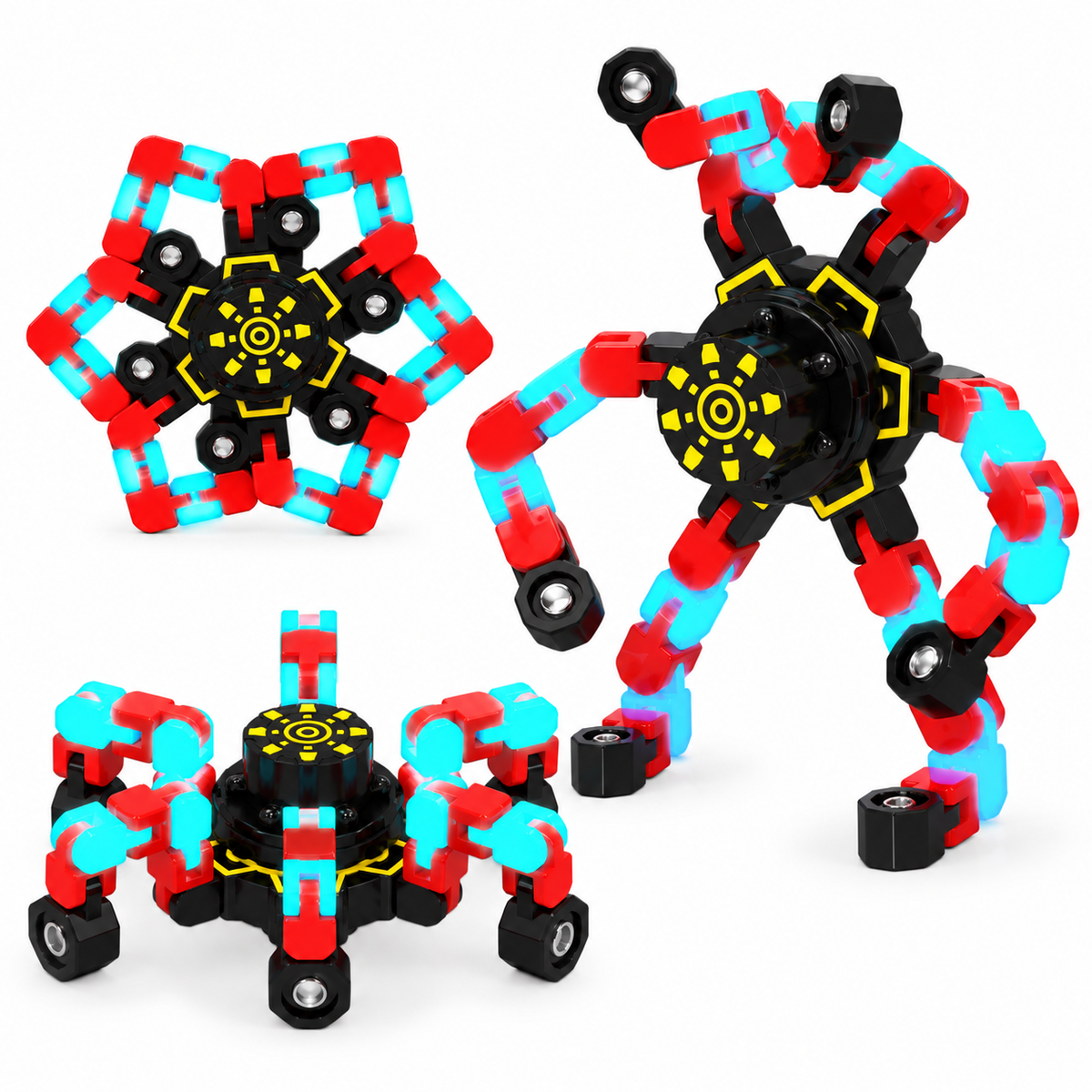 Transformable Robot Fidget Spinner for Stress Relief