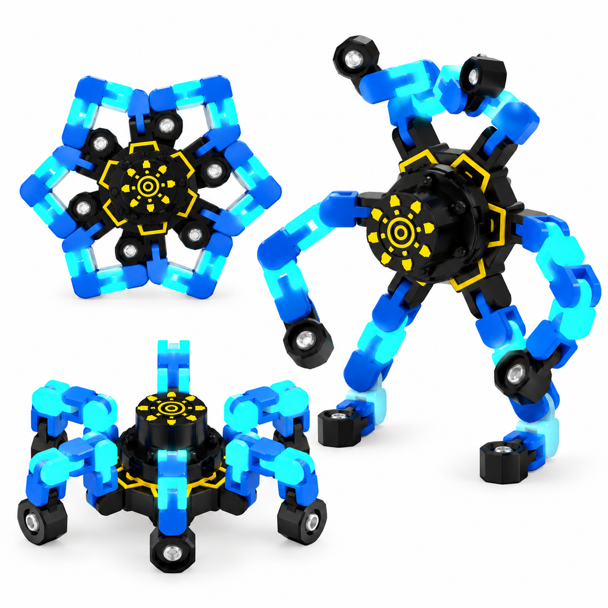 Transformable Robot Fidget Spinner for Stress Relief