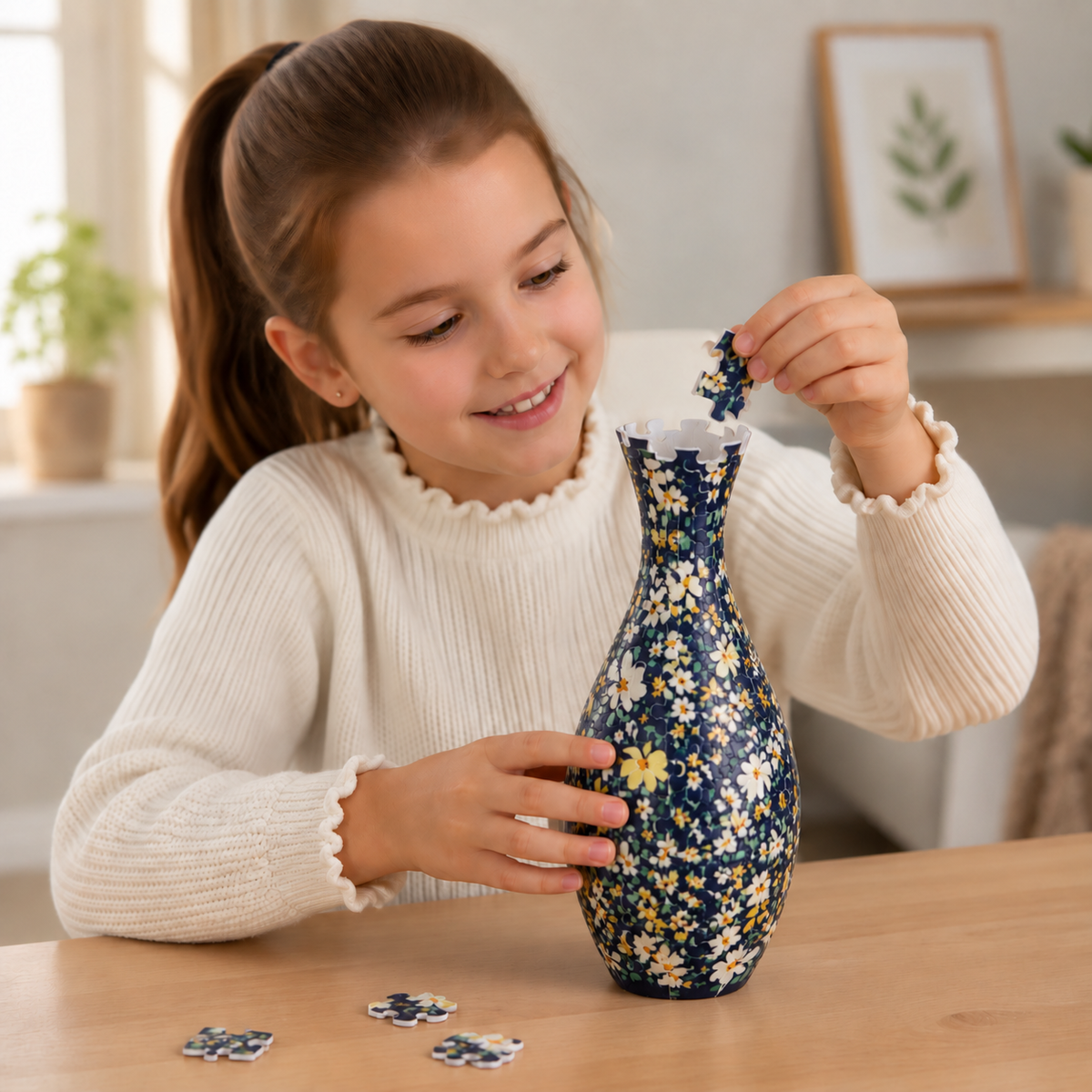 DIY 3D Jigsaw Puzzle Flower Vase