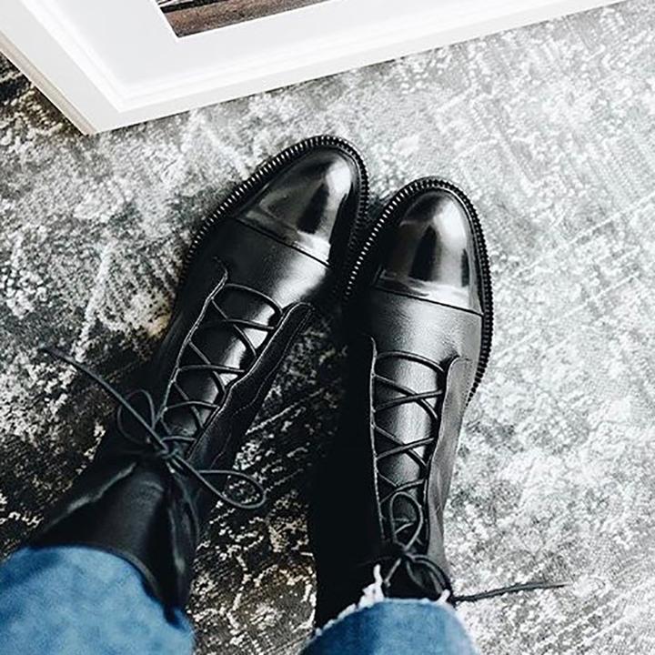 Elegant Lace-Up Ankle Boots