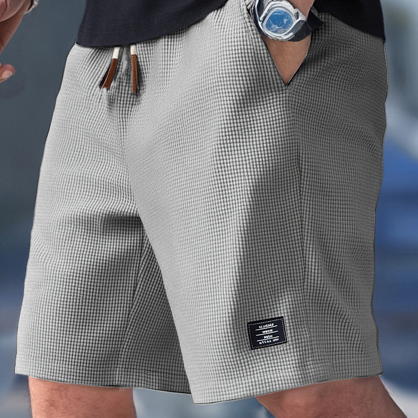 Celrien | Men's Trendy Summer Waffle Short with Elasticated Drawstring Waist