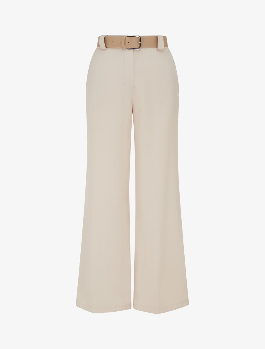 High-Waisted Straight Trousers with Belt