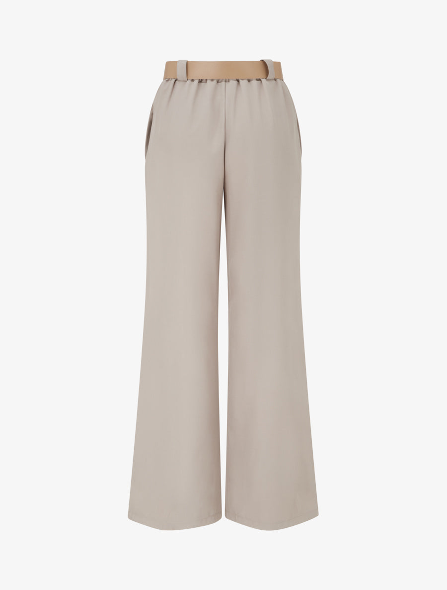 High-Waisted Belted Straight Trousers