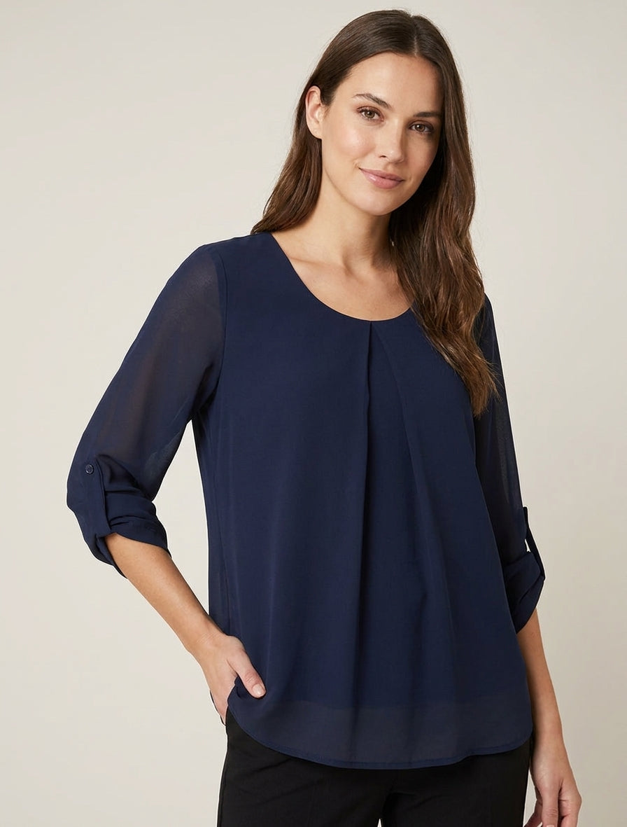 Voile Round Neck Top