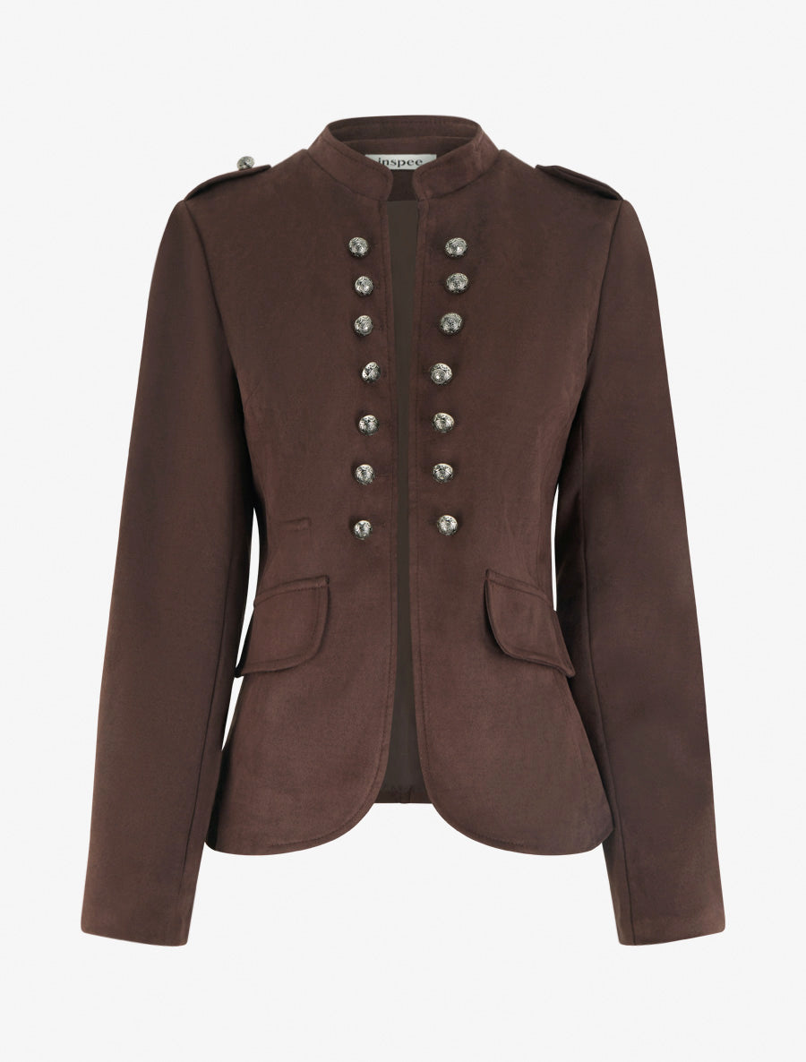 Suede High Neck Jacket