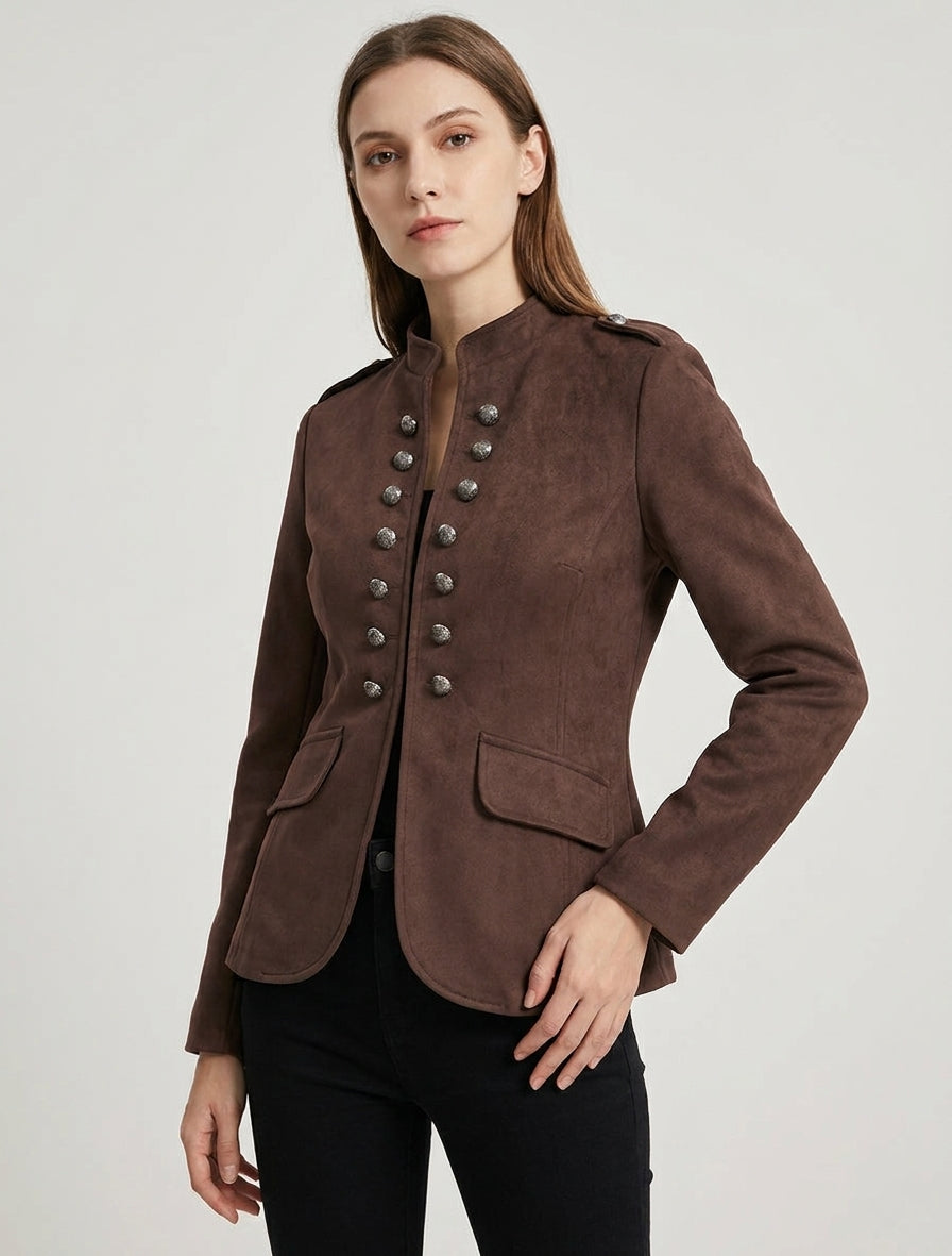 Suede High Neck Jacket