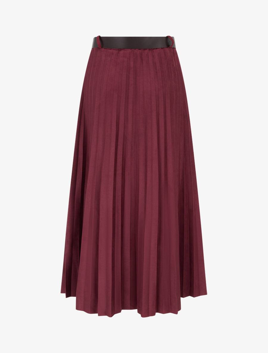 High Waisted Pleated Long Skirt