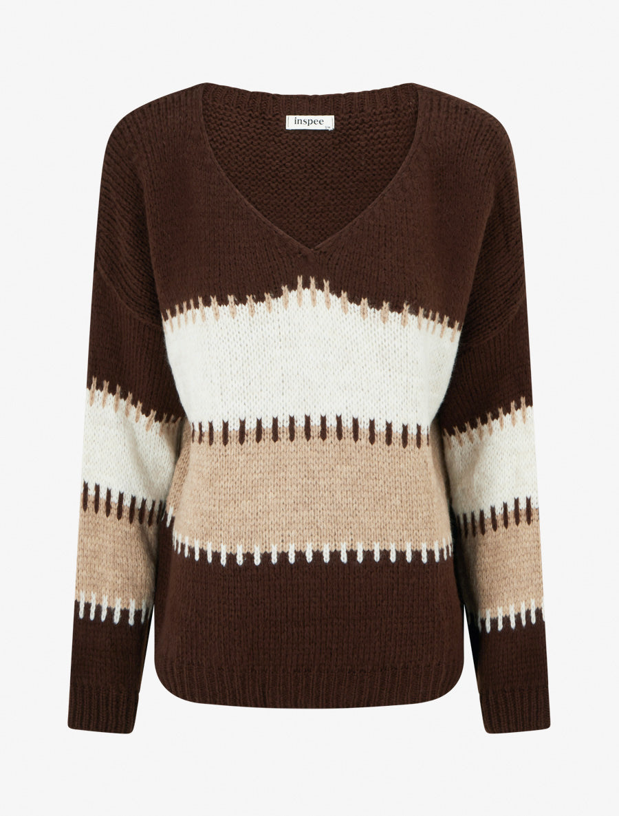 Loose Striped Knit Sweater