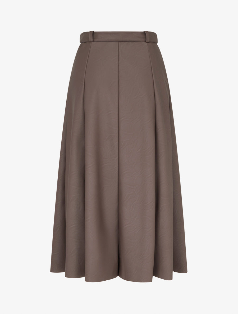High-Waisted Pleated Long Skirt