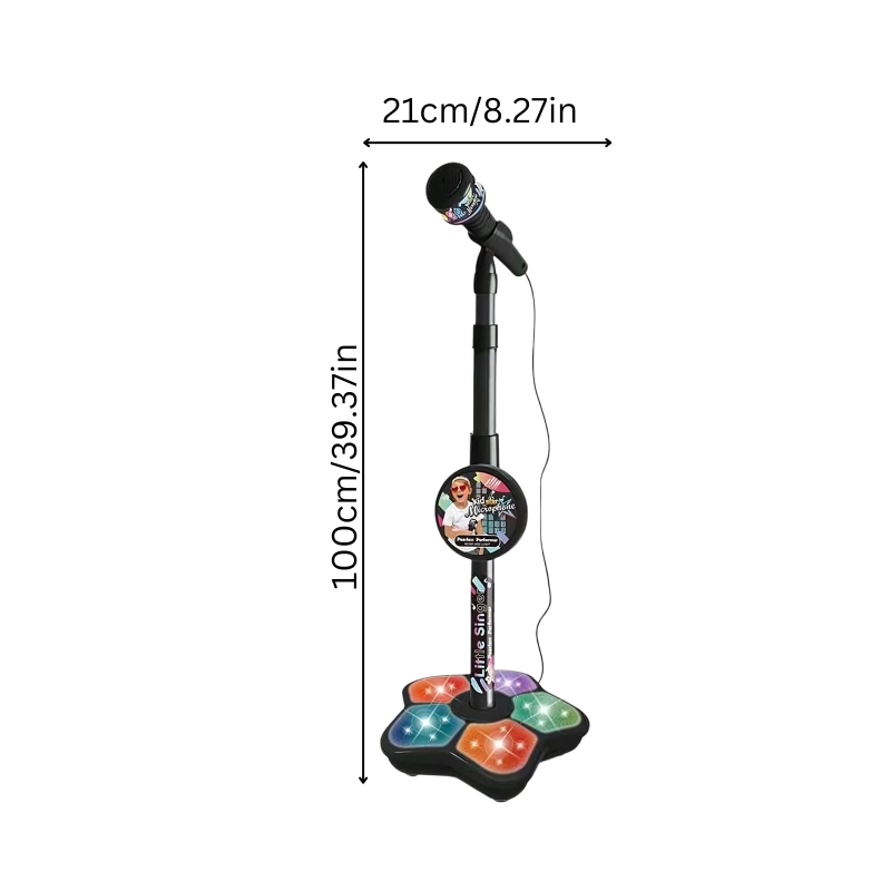 Height-Adjustable Karaoke Microphone with Illuminated Base Lights