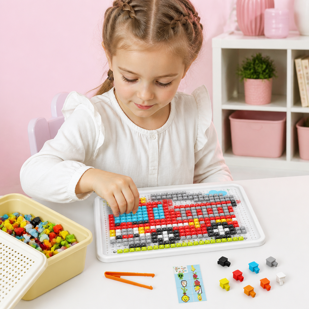 Montessori Learning Game with Peg Mosaic